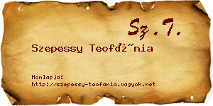 Szepessy Teofánia névjegykártya